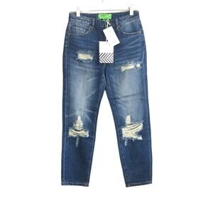 NWT Free People x Sandrine Rose Distressed Blue Denim Jeans Size 27